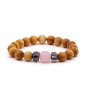 Bracelet en bois de cèdre pour le chakra du cœur - Amour et guérison émotionnelle