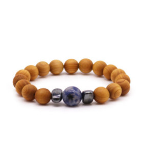 Cedarwood Throat Chakra Bangle - Communication & Intuition