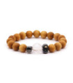 Cedarwood Crown Chakra Bangle with Clear Quartz
