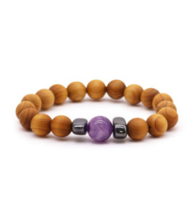 Cedarwood Third Eye Chakra Bangle - Spiritual Growth & Clarity