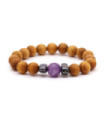 Cedarwood Third Eye Chakra Bangle with Amethyst