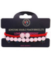 Gemstone Double Power Bracelets- Rose Quartz