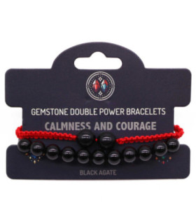 Bracelets en agate noire - Calme et courage