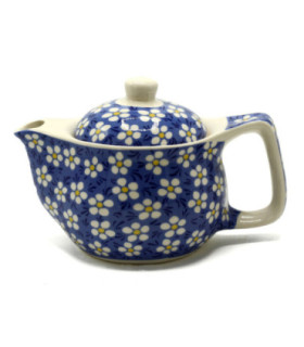 Petite Herbal Teapot - Blue Daisies: Sustainable Brewing Experience