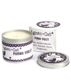 Bougies écologiques en étain de 200 ml à la violette de Parme - Vegan &amp; Cruelty-Free