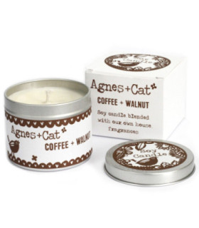 Bougies en fer blanc de 200 ml - Café et noix de Grenoble : Écologique, végétalien, entièrement naturel