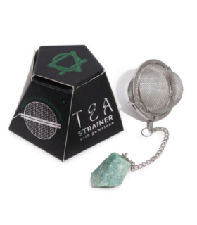 Passoire à thé en cristal d'aventurine verte exquise - Elégance et fonctionnalité