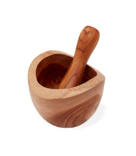 Pilon et mortier en bois taille médium