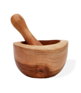 Pilon et mortier en bois taille large
