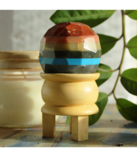 Seven Chakra - Boule de guérison à facettes en pierres précieuses | Wellness Solution