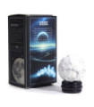 Planète en Howlite blanche sur un support en Sola Goldstone - 40mm (support 30x15mm)