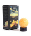 Yellow Jade Planet on a Sola Goldstone Stand - 40mm (30x15mm stand)
